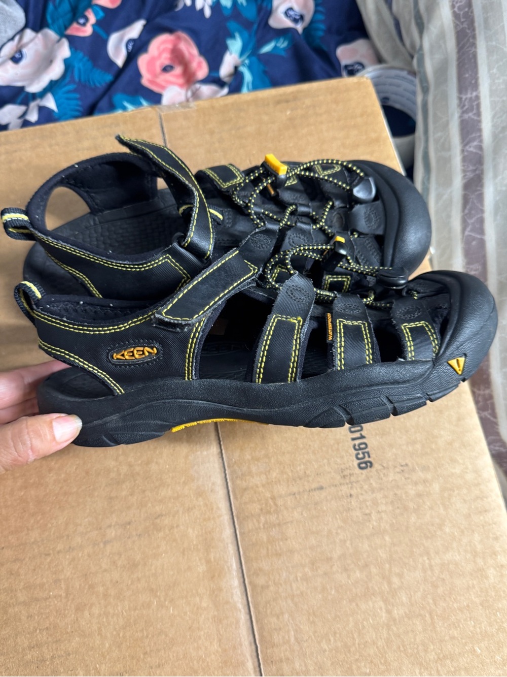 Keen Black and Yellow Women's Closed-Toe Sport Sandals